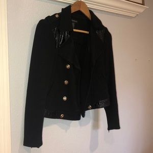 INC black blazer with glossy black material